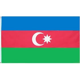 Azerbaijan National Country Flag - 3 foot by 5 foot Polyester (New)