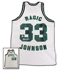 Magic Johnson Signed Authentic Michigan State Jersey