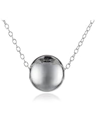 Sterling Silver Polished Bead Pendant Necklace, 18"