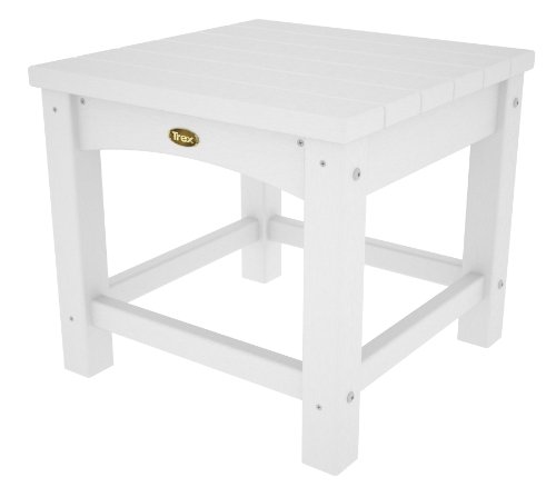 Trex Outdoor Furniture Rockport Club 18-Inch Side Table, Classic White