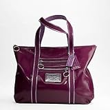 Coach Poppy Patent Glam Shoulder Book Bag Purse Tote 13836 Amethyst Purple