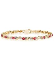 10k Yellow Gold Diamond and Ruby Bracelet
