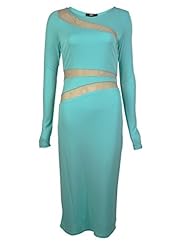Jersey/Polyester/Rayon/Spandex Sheer Asymmetric Mesh Long Sleeves  Dress