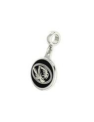 Mississippi State Bulldogs Enameled Drop Charm. Solid Sterling Silver with Enamel