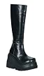 4 1/2 Inch Trendy Platform Knee Boot Black Gothic Boot