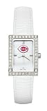 Cincinnati Reds Ladies Allure Watch White Leather Strap