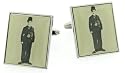 Nostalgic rhodium plated Charlie Chaplin cufflinks with presentation box
