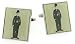 Nostalgic rhodium plated Charlie Chaplin cufflinks with presentation box