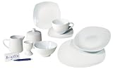 Arte Viva 16795 Kaffee- und Tafelservice Tangolo, 51-teilig, Porzellan, eckig, wei�, Design by Matteo Fabrini