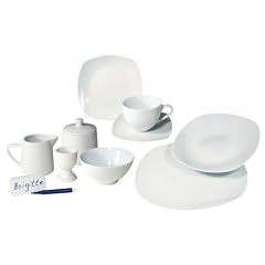 Arte Viva 16795 Kaffee- und Tafelservice Tangolo, 51-teilig, Porzellan, eckig, wei�, Design by Matteo Fabrini