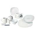 Arte Viva 16795 Kaffee- und Tafelservice Tangolo, 51-teilig, Porzellan, eckig, wei�, Design by Matteo Fabrini