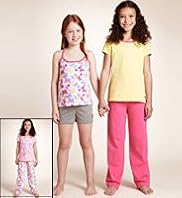 3 Pack Older Girls Pure Cotton Assorted Pyjamas