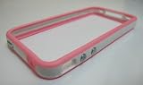 White and Pink Premium Bumper Case for Apple iPhone 4 - AT&T