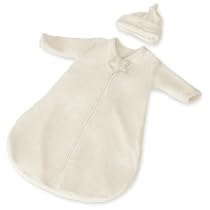 Kiddopotamus Dreamsie Luxe Organic Cotton Sleeper & Sleep Cap, Natural