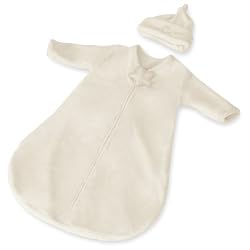 Kiddopotamus Dreamsie Luxe Organic Cotton Sleeper & Sleep Cap, Natural