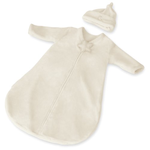 Kiddopotamus Dreamsie Luxe Organic Cotton Sleeper & Sleep Cap, Natural