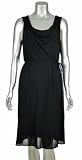 Eileen Fisher Jersey Drape Neck Knee Length Dress PM Black [Apparel]