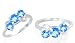 Round Cut London Blue Topaz Three-Stone Ring Sterling Silver