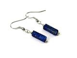 Lapis Lazuli Rectangular Gemstone Dangle Earrings