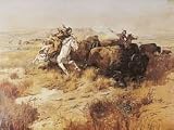 Indian Buffalo Hunt, Art Poster by Charles M. Russell
