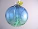 Kitras Art Glass - COBALT & GREEN WITCH BALL - Old English - Hand Blown Glass Hanging Ornament-OR-WITC-06-CG
