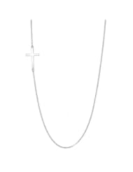Roseark Sideways Cross Necklace in Sterling Silver on a 16" Chain