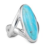 Sterling Silver Kingman Turquoise Striking Simplicity Elongated Ring