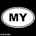 MY - Malaysia - Country Code Vinyl Decal Sticker | Vinyl Color: White Image