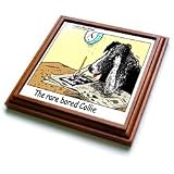Londons Times Funny Dogs Cartoons - Bored Border Collie - Trivets