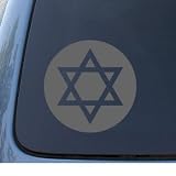 STAR OF DAVID - Jewish Hebrew - Car, Truck, Notebook, Vinyl Decal Sticker #1197 | Vinyl Color: Silver