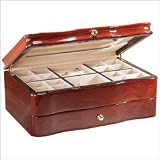 Ragar Scalloped Front Teak 4.5 High Jewelry Box in Brown Stain