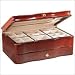 Jewelry : Scalloped Front Teak 4.5" High Jewelry Box in Brown Stain