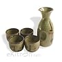 5 piece Japanese Sake Set (4 cups & 1 bottle) Plum Blossom