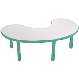 20 Tall Kidney Shaped Baseline Table (Teal Green) (20H x 38W x 65D)