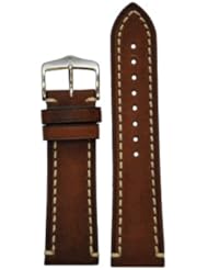 Hirsch 18mm Brown Liberty Nature with White Stitching