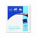 Avery Extra Wide Big Tab Insertable Dividers, 5 Tab, White, Clear