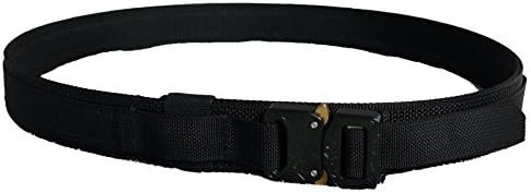 Pantel Tactical EDC Every Day Carry Belt with Cobra Buckle 1-1/2" (Black/Black/Black, 5XL (50-56))
