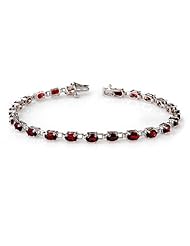 Genuine 9.20 ctw Garnet Bracelet 10K White Gold