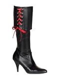 PartyLand Funtasma Women's Sexy Black Pirate Boot, Size 10