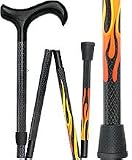 House Flame Derby Walking Cane With Folding, Adjustable Carbon Fiber Shaft House Flame Derby Walking Cane With Folding, Adjustable Carbon Fiber Shaft
