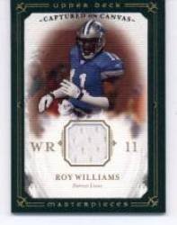 2008 Upper Deck / UD Masterpieces Captured on Canvas Jerseys #CC29 Roy Williams WR - Detroit Lions (Piece of Authentic Game Worn Jersey)(Football Cards)