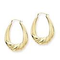 14k Scalloped Shrimp Hoop Earrings - JewelryWeb