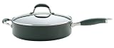 Meyer Anolon Advanced Hard Anodised Covered Saute Pan with Glass Lid, Helper Handle & DuPont Autograph 2 Non-stick coating, 24 cm  from Meyer Group Ltd