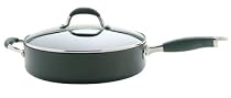 Anolon Advanced Hard Anodised Covered Saute Pan with Helper Handle, 24 cm
