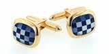 18kt yellow gold cufflinks with lapis lazuli and mother of pearl