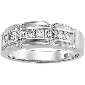14K White Gold Men's Diamond Ring