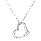 14k White Gold Children's Heart Pendant on 15 Chain