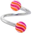 Outrageous Orange Plum Hypnotic Spiral Twister Belly Ring