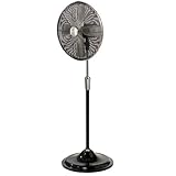 Hunter 90122 Century 17 inch Oscillating Pedestal Fan, Satin Black