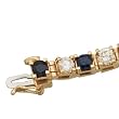 14Kt Yellow Gold Alternating Sapphire and Diamond Tennis Bracelet